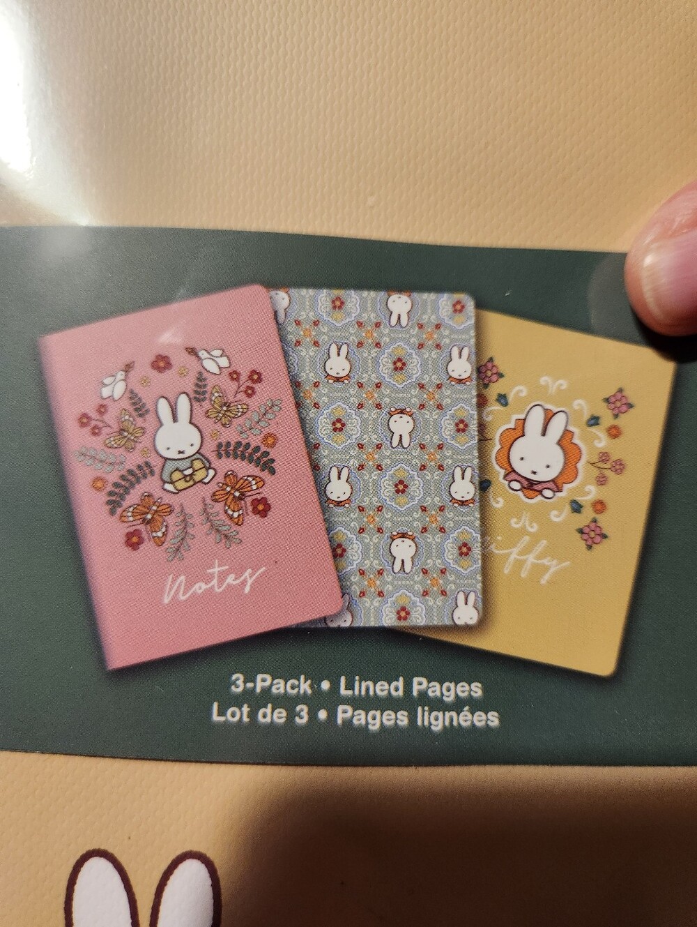miffy 3-Pack Bunny Notebooks in Pink, Gray & Mustard